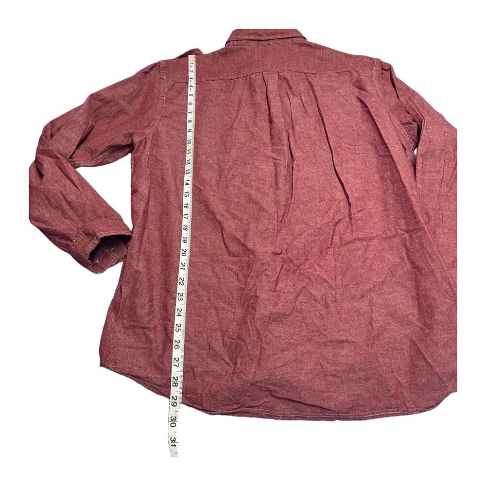 Club Room Shirt Men's XL Red 100% Cotton Classic Pleated Long Sleeve Button-Up - Picture 5 of 6